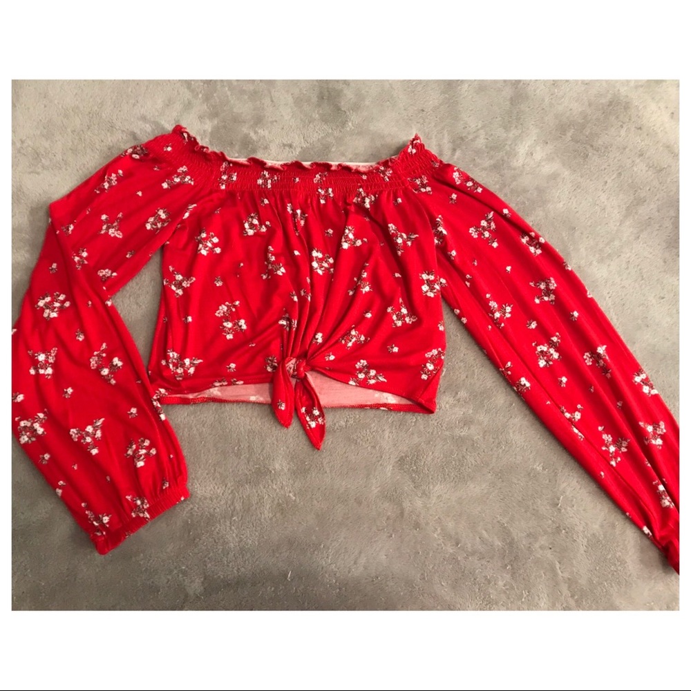 H&M off the shoulder long sleeve crop